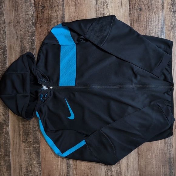 Nike GPX Therma-Fit Training Full‎ Zip Hoodie Size Medium In Black & Blue - Picture 1 of 14